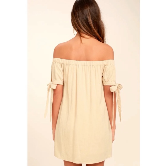 ‼️SOLD‼️LULUS | Off The Shoulder Tie Sleeves Dress - Picture 4 of 12